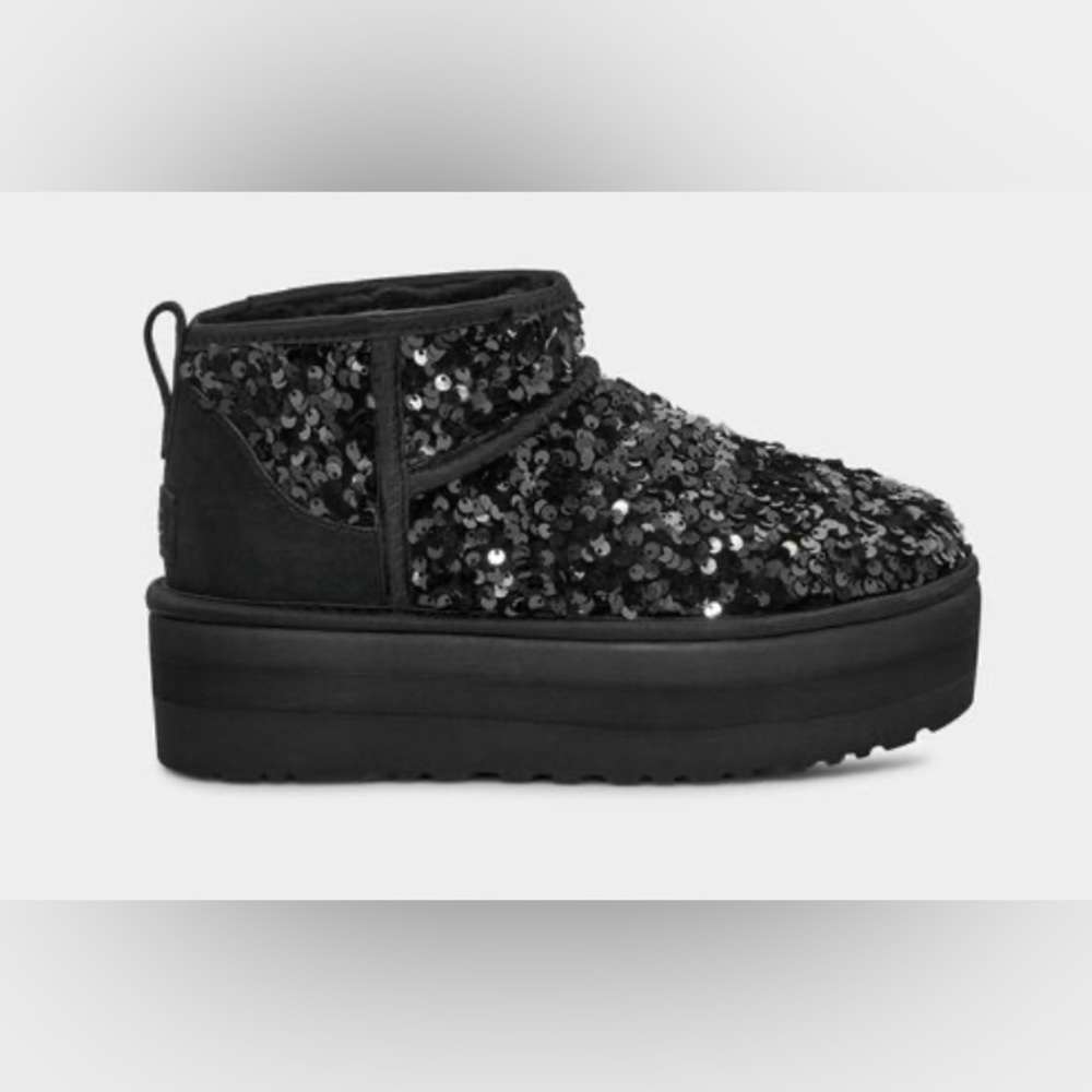 UGG platform sequin bootie size 8 GUC